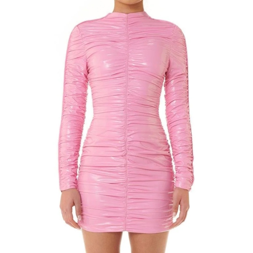 NWT Eliya The Label Azalea Candy Pink Ruched Bodycon Mini Dress